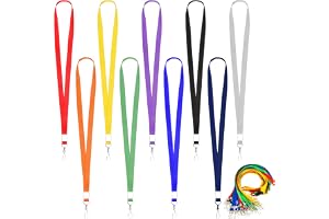Ferizzia 30 stycken nyckelband för upphängning, 45 cm nylon axelband | Nyckelband färgglad med roterande metallklämma snodd, för ID-fodral, kortficka, nackrem, namnskylt, nyckel
