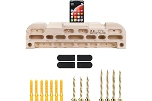 TWO STONES Planche à Suspendre d'escalade avec pichets, pentes et Bords, Poches comme Station d'entraînement montée sur Porte, Barre de Traction