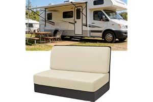 Eysbiy Husbil soffskydd, 2 stycken (1 set) sammet husvagn, soffsätesöverdrag, stretch, RV-sätesskydd, camper, Loveseat, soffa, möbelskydd, tvättbar kudde, skyddsöverdrag för släpvagnar (beige, sammet)
