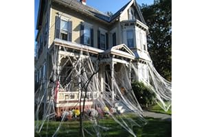 CHICIEVE Halloween Toiles d'araignées Halloween Prop Decor Scène de fête effrayante Décoration de fête en plein air pour bar Maison hantée, Assez pour couvrir 1000 pieds carrés (toile d'araignée 300g)