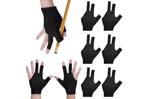 DSLSQD 8 Pieces Billiard Gloves, 3 Fingers Pool Gloves Cue Shooter Pool Gloves Left and Right Hand Shooters Snooker Cue Sport Glove for Women Men Billiard Shooters Sports Accessories