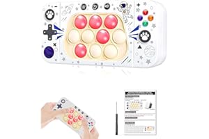 DESAMVAP Quick Push Handheld Game, Bubble Game Toys for Kids Adults, Fast Push Pop Game Light Up, Puzzle Handheld Sensory Fidget Games Console Toys for Kids Birthday Gifts for Boys Girls and Teens