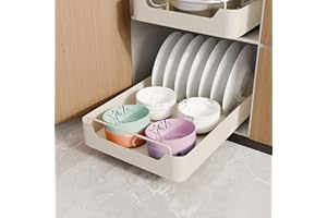 Giklux Cassetto Telescopico Estraibile Adesivo Cucina, 25 * 42 CM Cassetti Estraibili Organizer Scorrevoli, per Armadio Interno, Sottolavello, Sottopensile, Dispensa, Ripiano Scorrevole Cucina, Bianco