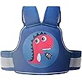 POLKA TOTS Two-Wheeler/Motorcycle Child Harness Safety Seat Belt with Adjustable Baby Carrier for Toddler Baby Kids (Dinosaur, Blue)