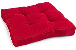Royal Schneider Sitzkissen Kissen Polster Auflage Rückenkissen Loungekissen Lounge Bodenkissen Anti-Rutsch-Unterseite, Dunkelrot - 5511, 60x60 cm - Sitzkissen