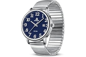 LN LENQIN Herren Uhr Uhren Herren Analog Quarzuhr Wasserdicht Armbanduhr Herren Easy Reader 38mm Erweiterungs Band Fashion Business Armbanduhr mit Datum