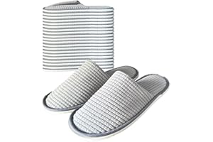 Anmerl 10 Paar Gäste Hausschuhe für Damen und Herren, Einweg Hotel Pantoffeln Set Rutschfeste Waschbare Baumwollsamt Hausschuhe für Zuhause, Party, Reisen, Spa, Kommerzielle Nutzung