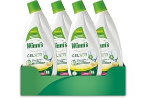 Winni's - Detersivo Gel Lavastoviglie Ipoallergenico, 132 Lavaggi, Azione Detergente, Sgrassante e Brillantante, Fragranza di Limone, con Materie Prime di Origine Vegetale, 561 ml x 4 Confezioni