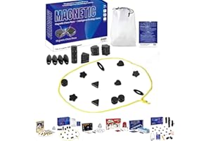 GENERISCH Magnetisches Schachspiel tragbar mit Magnet für Reisen und Camping. Mit 20-40 magnetischen Steinen als Geschenk für Kinder ab 9 bis 14 Jahren. Enthält Puzzle Checkers Spiel in geometrischen Formen.