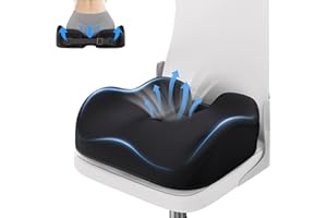 Benazcap Ergonomiczna poduszka na krzesło biurowe, ortopedyczna poduszka do siedzenia do łagodzenia nacisku kości ogonowej, rwa kulszowa, poduszka do siedzenia z pamięcią kształtu