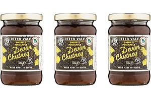 Otter Vale - Devon Onion & Pineapple Chutney, sweet and tangy mix of onion and marmalade, hand-made in Devon, gluten-free, 300g glass jar x 3