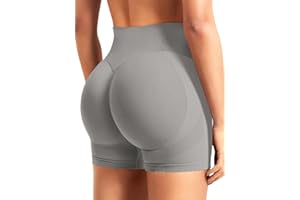 ZAAYO Damen Workout Shorts 3.6" Scrunch Shorts Nahtlose Booty Hoch Taille Butt Lifting Gym Yoga Biker Short