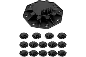 QWORK® 15 Piezas Pedestales de Terraza Ajustables 30-60 mm, Adecuados para Tablas de Terraza de Madera/WPC/Aluminio