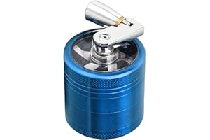 Queen.Y Broyeur à Herbes 4 Couches Broyeur de Broyeur à Herbes en Alliage de Zinc avec Poignée de Moulin pour Outil de Broyage Dépices de Cuisine Noir