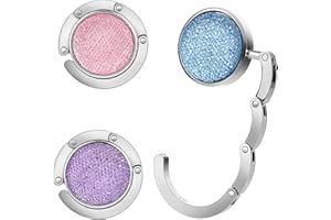 Ulikey 3 Pezzi Gancio Porta Borsa da Tavolo, Appendi Borsa Tascabili, Borsa Pieghevole Gancio Appendiabiti da Tavolo Gancio Titolare per Donne Ragazza Borsa Drogheria Regalo (colour 1)