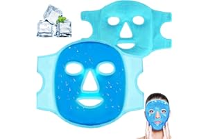HALERCAY Masque rafraîchissant pour le visage,Masque Gel Froid pour Les Yeux Le Visage,Peut être utilisé des deux côtés Réutilisable,Masque Froid Visage en Gel Soin Visage Idéal pour Soulager Stress