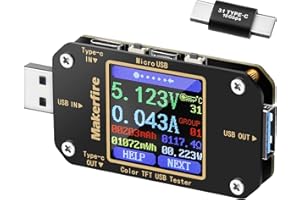 INNOVATEKING-EU USB Tester Voltmeter USB Voltage Tester and Current Tester USB Power Meter Digital Color Display USB Multimeter Tester Multi-function Type-C PD Ammeter Detector