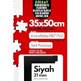 21lik Puzzle Poster Resim &Ccedil;er&ccedil;evesi PVCli Postersiz Resimsiz &Ccedil;er&ccedil;eve (Siyah, 35x50)