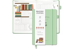 BIROYAL Reading Journal with 52 Book Reviews - A5 Hardcover 176 Pages Book Journal - Reading Tracker & Planner Log - Literary Lovers Gift