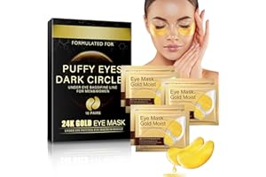 HOUSN 32 Pieces Under Eye Patches,Under Eye Treatment Masks, Natural Gel Eye Masks, Gold Eye Pads Anti-Aging Hyaluronic, Reduce Dark Circles, Puffy Eyes, Skincare, Undereye Bags, Wrinkles