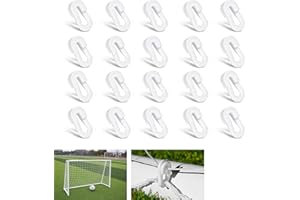 PENMOL 20PCS Durable Football Net Clips, White Plastic Soccer Goal Net Clips for Secure and Easy Application, Universal Size - Fits Most Sports Nets