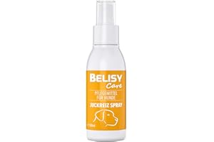 BELISY Spray para picor para perros, 100 ml, remedio contra el picor causado por los ácaros y la piel seca, cuidado de la piel y cuidado del pelo para mascotas, spray de cuidado con pantenol,
