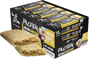 1 Attimo in Forma | 25 Barrette Proteiche 33% Senza Zuccheri Aggiunti Caramello Salato e Arachidi - 25 x 50gr - Ricca di Vitamine Fibre Pochi Zuccheri Snack Spuntino