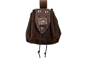 HiiFeuer Bolsita Medieval de Piel sintética con cordón, Monedero portátil de la Edad Media, Remaches Cinturón Bolsa Dados Bolsa para Larp REN Faire