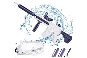 UTRY Pistola ad Acqua Elettrica per Bambini e Adulti, Pistole Giocattolo ad Acqua Alta Capacità 180+500CC, Water Gun Automatica Ricaricabile Water Blaster per Estate Giardino Piscina Spiaggia (M416 Blu)
