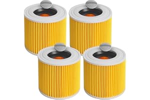 JIYANA 4 Pièces pour Filtre Aspirateur Karcher WD3 WD2 WD1 MV3 MV2 A K KNT NT SE VC, Remplace pour Filtre Aspirateur karcher 6.414-552.0/6.414-772.0/6.414-547.0 et Autres Modèles