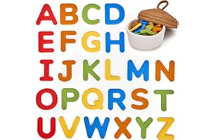 JoyCat Lettere Magnetiche in Silicone, 26 Lettere Maiuscole dell'alfabeto Magneti da Frigo per Neonati e Bambini, Magneti da Frigo Gioco magnetico per Imparare le Letter, Regali per Bambini1 2 3 anni