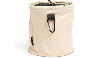 Vencier Large Peg Bag with Drawstring Closure, Hanger Clips, and Hanging Snap Hook for Outdoor Use -Waterproof (Beige)