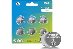 WOWPOWER CR2025 3V Lithium Battery-Coin & Button Cell for Car Remote/Key Fobs/Glucose Monitor/Candles/Watches/Scales/Doorbell/Intelligent Sensors/3Volt 2025 Battery Replacement(6pcs)