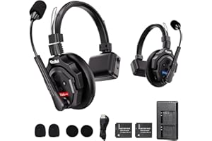 Rollei XTALK X2 Casque Intercom 2.4GHz Casque Communication sans Fil Portée 350M Système d'Interphone 20H d'Autonomie Système d'Intercom pour Equipe Casques-Intercom-Communication-Interphone-Système