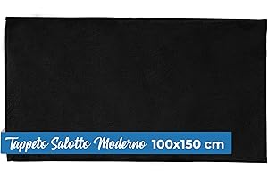 Comart - Tappeto Arredo Puffy - Design Moderno - Lavabile in Lavatrice - Fondo Antiscivolo - Super Morbido - Pelo Corto - Tappeto per Salotto e Camera da Letto - Nero - Rettangolare 100x150 cm