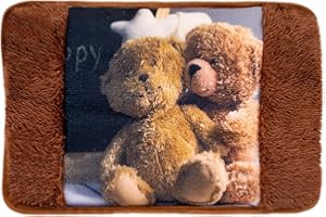 STERGAR Nataluna Borsa Acqua Calda Elettrica Orsacchiotto In Morbido Tessuto, Scaldamani Imbottito Con Sistema A Risparmio Energetico e Ricarica Rapida, Utile Per Riscaldarsi A Lungo E Alleviare Dolori