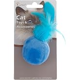 Beeztees Eastland 551157 Kedi Otlu T&uuml;yl&uuml; Top Oyuncak, 4.5 Cm, Karışık Renkli