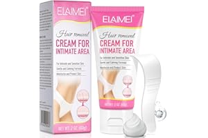 FANFALUV Hair Removal Cream-Hair Removal Cream for Genitals- Intimate Painless Hair Remover for Sensitive Skin Bikini,pubic,Genitals,Armpits,Legs,Body-with Gentle,soft,Moisturising Formula 60ML