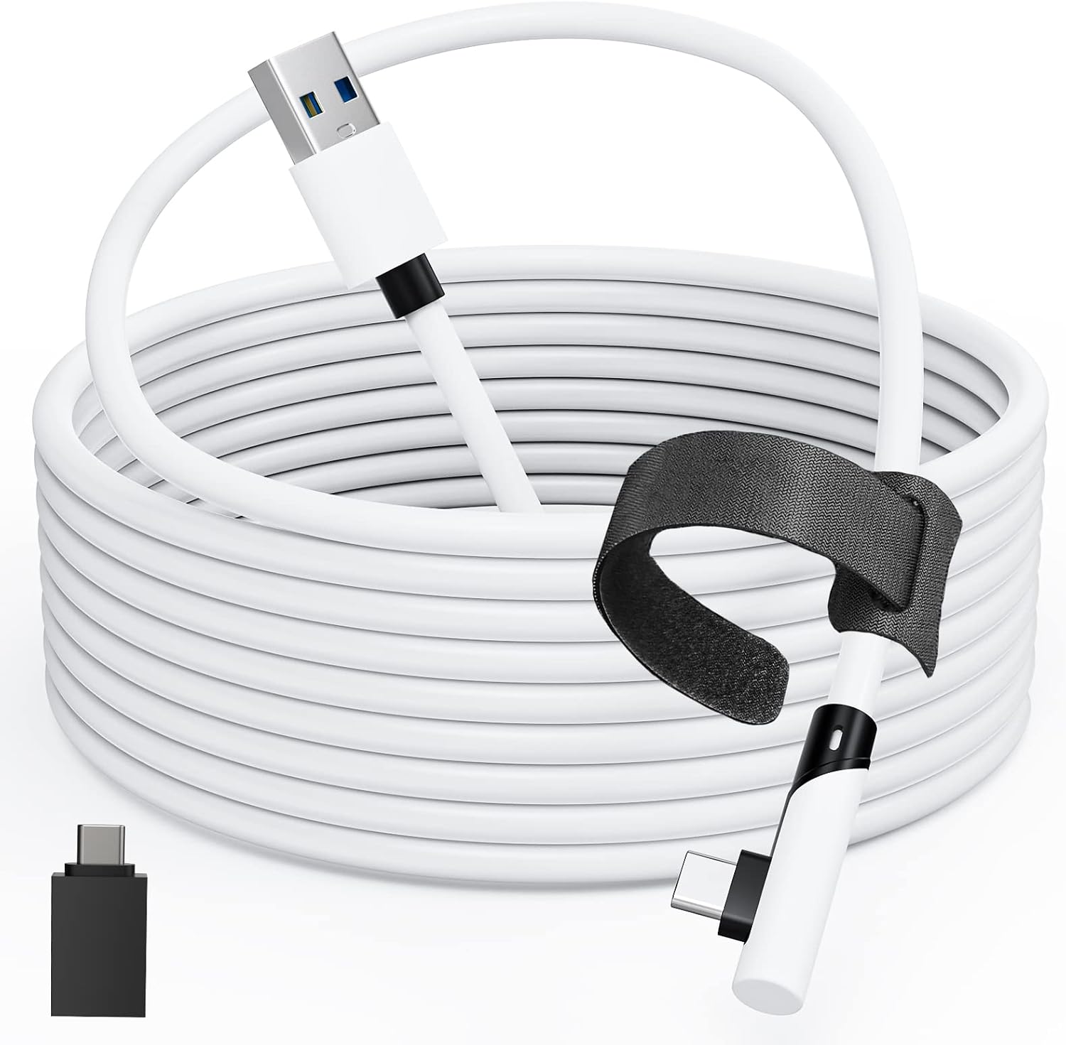 Cable de enlace Tiergrade 5M compatible con Meta Quest 3/Quest 2/Pro, PICO4/Pro, cable de PC con transferencia de datos de 5 Gbps, USB 3.0 a cable de tipo para auriculares VR y PC para juegos
