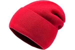 Lallier Bonnet 100% Laine mérinos pour Homme et Femme, Bonnet d'hiver Chaud en Tricot côtelé en Pure Laine avec boîte-Cadeau