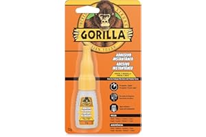 Gorilla Adhesivo Instantáneo Pincel & Boquilla, 12 g - Multiusos, Secado Rápido, con Tapa Antibloqueo | Ideal para Metal, Cerámica, Cuero y Más