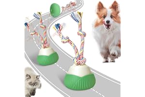 Supore Interactive Dog Ball, Smart Interactive Dog Toys for Boredom, Automatic Active Rolling Ball With Tail for Dogs and Cats, Recordable Self Moving Pet Toy with Chew Ropes for Puppy/Small/Medium