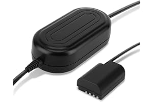 subtel Alimentation + Coupleur DC accumulateur factice Appareil Photo DMW-AC8 + DMW-DCC12 Compatible avec DC Coupler, Accu Dummy ca. 3m Charge Timelapse