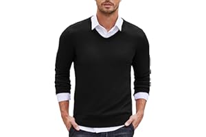 COOFANDY Herren Pullover V Ausschnitt Strickpullover für Herren Slim Fit Arbeitspullover Langarm Pulli Warm Winterpullover Casual Männer Sweater