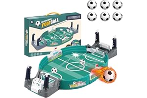 CHmiss Tischkicker Kinder,Interaktives Tischfußballspiel mit 6 Fußbälle, Mini Tischkicker Desktop Spielzeug Tisch Fußball Kit, Innen 2-Spieler-Party-Spielzeug-Geschenk für Kinder Erwachsene (6-Ball)
