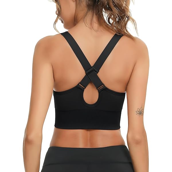 Leversic Sport BH Vrouwen Hoge Impact Draadloze Workout Bras Verstelbare Bandjes Verwijderbare Padding Running Bras Gym BH voor Fitness Oefening, wijnrood, M