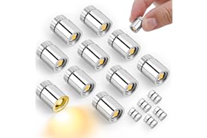 BTFO 10pcs Mini Lumières LED, Petites Lumières LED Alimentées par Batterie Lumières de Maison de Poupée Mini Spots pour Lanterne en Papier Décoration de Fête Artisanat (Lumière Blanche Chaude)