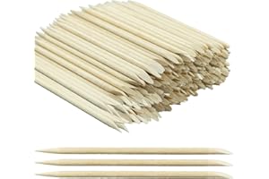 SZCXDKJ 200 Pack Orange Wood Nail Sticks, Double Heads Multi Functional Cuticle Pusher Remover Nail Cleaning, Manicure Pedicure Tool