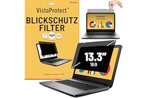 ‎VISTAPROTECT VistaProtect – Premium Blickschutzfilter & Anti-Blaulichtfilter, Privacy Filter Anti Blue Light Blickschutzfolie für Laptops & Notebooks (13.3″ Zoll - 16:9)