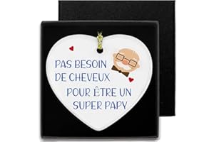 LERDRTUIN Cadeau Fete des Grand Pere Cadeau Papy -Céramique Plaque Murale Décorative Boîte Cadeau Grand Pere pour Grand Pere Cadeau pour Papi Grand Pere Cadeau pour Papy Idee Cadeau Homme Anniversaire